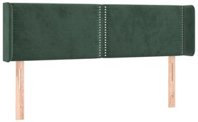 sötétzöld bársony LED-es fejtámla 147 x 16 x 78/88 cm