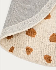 Krémszínű mosható-kézi szövésű pamut gyerek szőnyeg ø100 cm Tandani – Kave Home