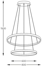 Zuma Line 2023200-BK - LED Csillár zsinóron BRENO LED/60W/230V 3000/4000/6000K