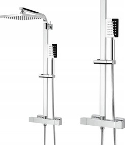 Zuhany Szett Zuhanyoszlop Csaptelep Termosztáttal Falra Szerelhető