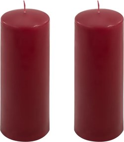 Gyertya készlet 20 cm Ø 7,5 cm  2 db bordó