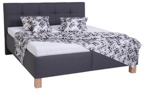 Kárpitozott MARIA ágy matraccal és ágyneműtartóval 160x200 cm szürke