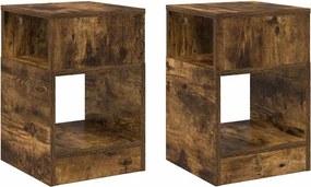 vidaXL Végasztal 2 pcs Füstölt tölgy 30,5 x 30 x 45 cm Faanyag
