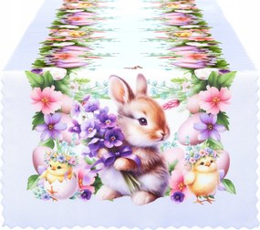 Húsvéti futópad 40x180 Asztal futópad Lila nyuszi