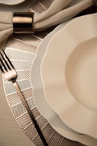 26 részes porcelán étkészlet krém