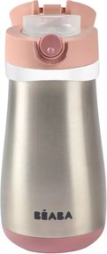 Béaba Rozsdamentes Acél Palack + Fogantyú - 350 ml - Sötét rózsaszín -