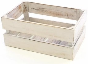 DIVERO Vintage láda fából 47 cm x 29,5 cm fehér