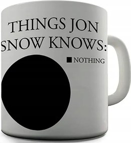Kerámia bögre Things Jon Snow Knows fehér 325