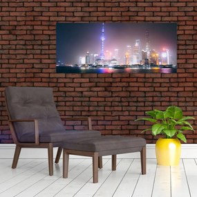 Éjszakai Shanghai képe (120x50 cm)