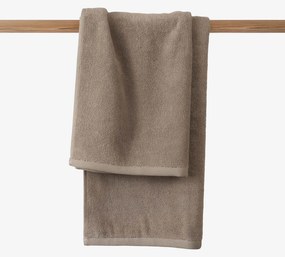 Goldea bordűr nélküli frottír törölköző és fürdőlepedő soft – szürkésbarna 70 x 140 cm
