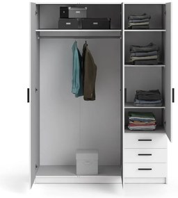 Fehér ruhásszekrény 147x200 cm Sprint – Tvilum