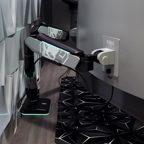 Képernyőállvány két 49 hüvelykes monitorhoz, szürke-fekete RGB X-Arm Dual