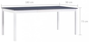 fehér és szürke fenyőfa étkezőasztal 180 x 90 x 73 cm