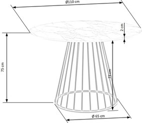 Brodway étkezőasztal fehér 110cm