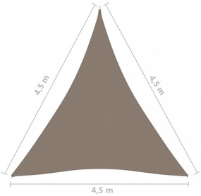 tószínű háromszögű oxford-szövet napvitorla 4,5x4,5x4,5 m