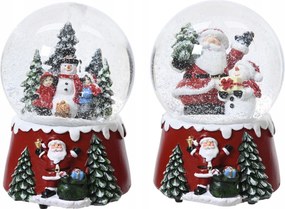 Hógömb mikulás hóemberrel karácsonyi játék 10x14,5...