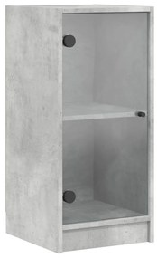 betonszürke kisszekrény üvegajtókkal 35 x 37 x 75,5 cm