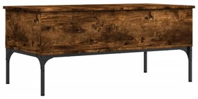 Füstös tölgy szerelt fa és fém dohányzóasztal 100 x 50 x 45 cm