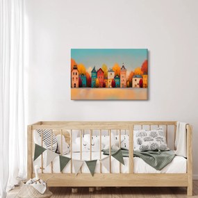 Kép - Őszi falu (90x60 cm)