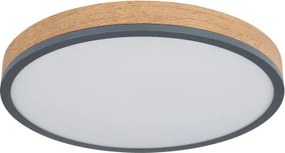 Globo 416080WD2R Mennyezeti lámpa könnyűfém grafit, MDF fa sötét színű, műanyag fehér, ø: 450mm, H: 85mm, LED-del 24W 230V, 3200lm bemenet, 1800lm kimenet, 3000K