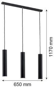 Argon 6112 - Csillár zsinóron GOMERA 3xGU10/5W/230V fekete