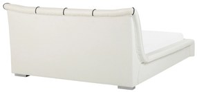 Dekoratív Fehér Bőr Vízágy LED Világítással 140 x 200 cm NANTES Beliani