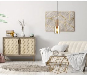 ITALUX PND-5581-1-BRO+AMB - Csillár zsinóron SARDO 1xE27/40W/230V fekete/réz