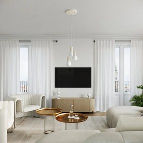 Krémszínű asztali lámpa üveg búrával (magasság 19 cm) Orbital – Sollux