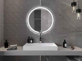 Mexen Rose, LED fürdoszobai tükör háttérvilágítással 80x80 cm, 6000K, páramentes, 9810-080-080-611-00
