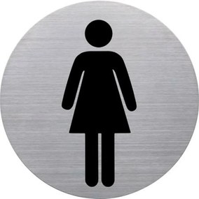 Információs tábla, rozsdamentes acél, HELIT, női mosdó (INH6271000)