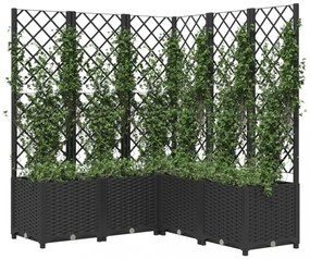 fekete polipropilén rácsos kerti ültetőláda 120 x 120 x 136 cm