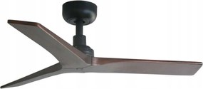 Faro Klim S mennyezeti ventilátor, fekete/diófa, 13 m², egyenáramú motor, távirányító