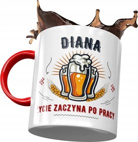 Piros Bögre Diana Barátnő Feleség Ajándék Nyomtatott Fotóval