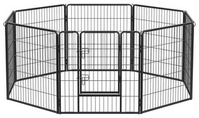 Kutya kennel, kutyaketrec 77 x 80 cm, kültéri kisállat kifutó, fekete