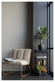 Fie bézs karosszék aranyszínű szerkezettel - WOOOD