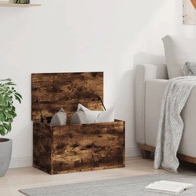 füstös tölgy színű szerelt fa tárolóláda 60 x 35 x 35 cm
