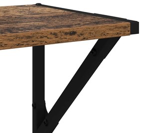 vidaXL Falpolcok polcokkal 2 pcs Öreg fa 60 x 25 x 25,5 cm Faanyag