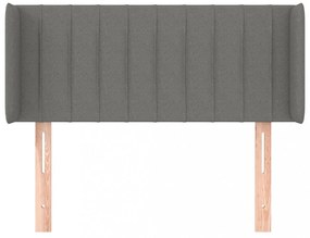 sötétszürke szövet fejtámla szárnyakkal 93x16x78/88 cm