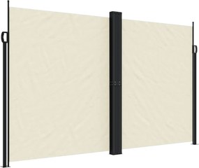 vidaXL krémszínű behúzható oldalsó napellenző 200 x 1200 cm
