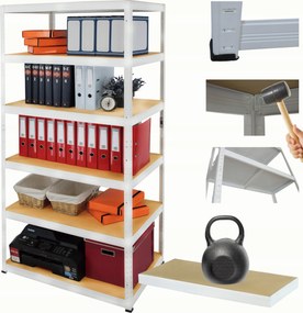 Tárolószekrény fém állvány Helios 213x90x40cm 6Px175kg Tömör