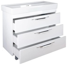TMP TRIO 100D álló fürdőszobabútor - CeraStyle SHARP - 37600 DUPLA csaplyukas mosdóval - 100 x 48 cm