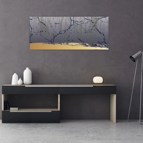 Kép - Kék és arany absztrakció N⁰1 (120x50 cm)