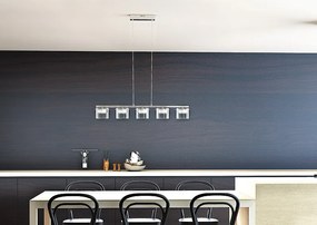 RENDL ESTRA V závěsná bílá čiré sklo 230V LED 5x5W 3000K