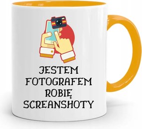 Sárga Fotós Bögre Fotós Vagyok Ajándék fényképes nyomtatással