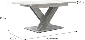 Maasix WTS Magasfényű Fehér-Szürke X 4 személyes étkezőszett Fekete Coleta székekkel N