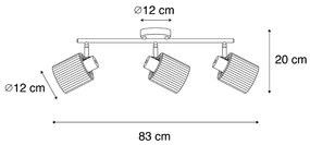 Mennyezeti spotlámpa fekete füstüveggel 3-lámpás állítható - Laura