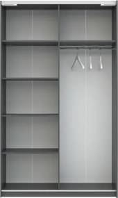 BERNO ruhásszekrény, 120 cm | Antracit/kasmír