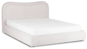 Szürke Bouclé Franciaágy Ágyneműtartóval. 160x200 HAGA