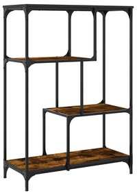 füstös tölgy szerelt fa és acél könyvespolc 81x36x115 cm