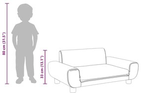 kék gyerek bársonykanapé 70 x 45 x 33 cm